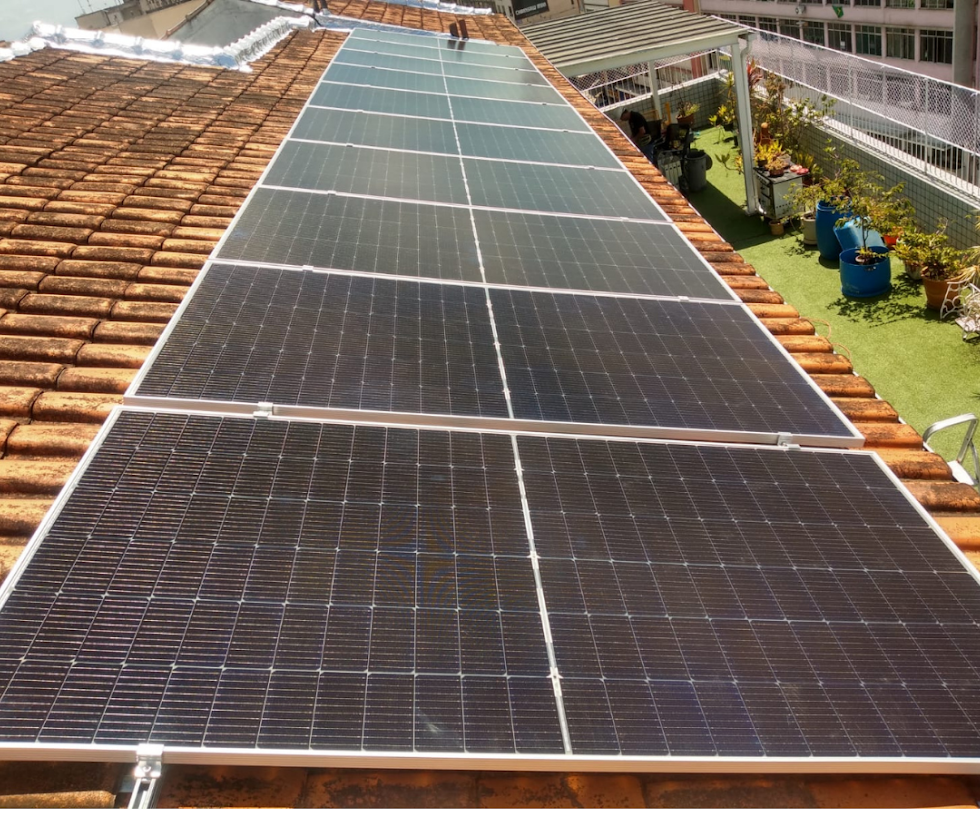 Painel solar em residência